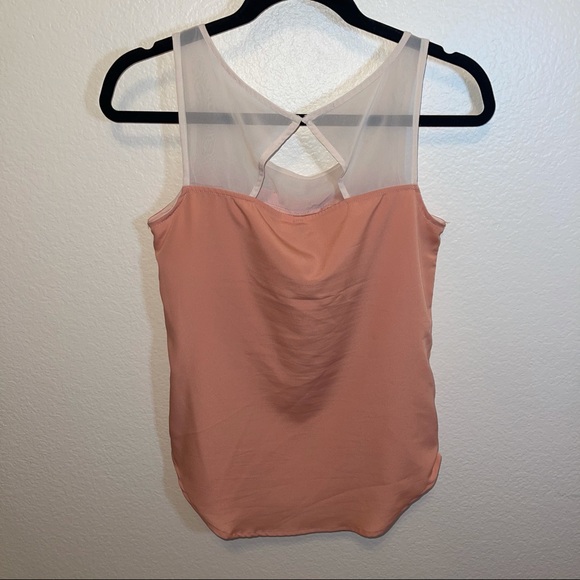 LC Lauren Conrad Peach & Sheer Cream Colorblock Bow Blouse XS - Picture 13 of 13